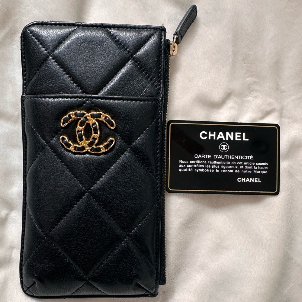 Chanel Lambskin Quilted Chanel 19 wallet